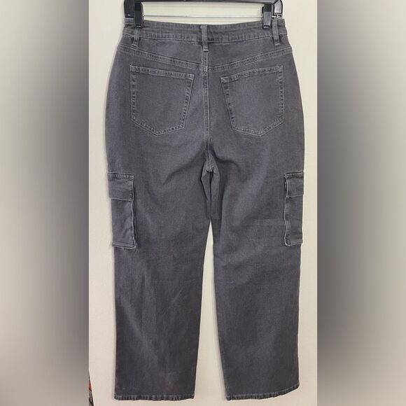 Hottopic Social Collision Grey Star Cargo Utility Pants Size 7 - Picture 12 of 16